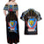 Personalized DR Congo Roots Couples Matching Off Shoulder Maxi Dress and Hawaiian Shirt African Map in Fingerprint and Tribal Colors