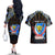 Personalized DR Congo Roots Couples Matching Off The Shoulder Long Sleeve Dress and Hawaiian Shirt African Map in Fingerprint and Tribal Colors