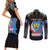 Personalized DR Congo Roots Couples Matching Short Sleeve Bodycon Dress and Long Sleeve Button Shirt African Map in Fingerprint and Tribal Colors