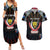 Personalized DR Congo Roots Couples Matching Summer Maxi Dress and Hawaiian Shirt African Map in Fingerprint and Tribal Colors