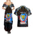 Personalized DR Congo Roots Couples Matching Summer Maxi Dress and Hawaiian Shirt African Map in Fingerprint and Tribal Colors