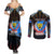 Personalized DR Congo Roots Couples Matching Summer Maxi Dress and Long Sleeve Button Shirt African Map in Fingerprint and Tribal Colors