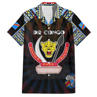 Personalized DR Congo Roots Family Matching Long Sleeve Bodycon Dress and Hawaiian Shirt African Map in Fingerprint and Tribal Colors