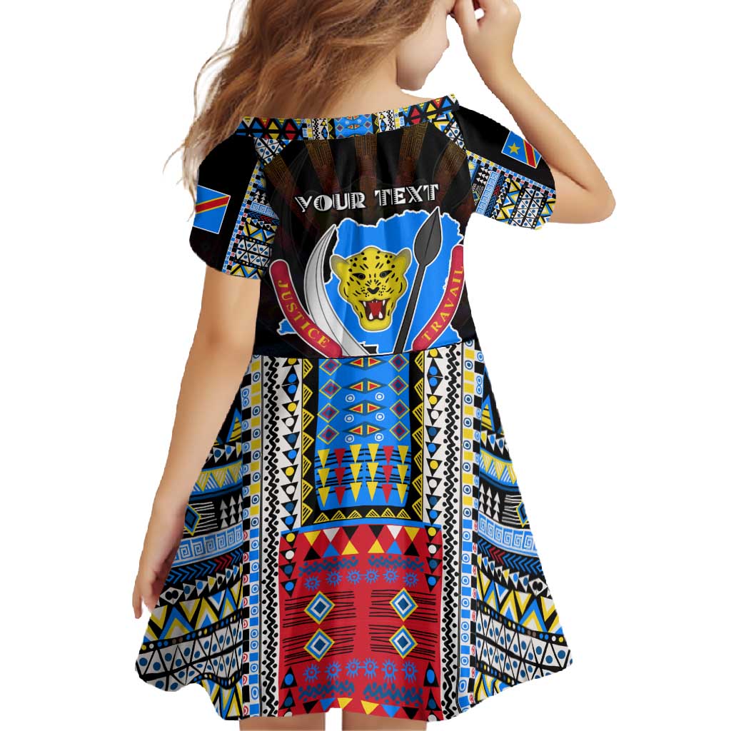 Personalized DR Congo Roots Family Matching Mermaid Dress and Hawaiian Shirt African Map in Fingerprint and Tribal Colors