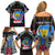 Personalized DR Congo Roots Family Matching Off Shoulder Short Dress and Hawaiian Shirt African Map in Fingerprint and Tribal Colors