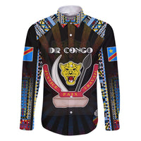 Personalized DR Congo Roots Family Matching Puletasi and Hawaiian Shirt African Map in Fingerprint and Tribal Colors