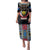Personalized DR Congo Roots Family Matching Puletasi and Hawaiian Shirt African Map in Fingerprint and Tribal Colors