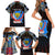 Personalized DR Congo Roots Family Matching Short Sleeve Bodycon Dress and Hawaiian Shirt African Map in Fingerprint and Tribal Colors