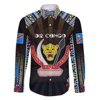 Personalized DR Congo Roots Family Matching Short Sleeve Bodycon Dress and Hawaiian Shirt African Map in Fingerprint and Tribal Colors