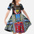 Personalized DR Congo Roots Family Matching Summer Maxi Dress and Hawaiian Shirt African Map in Fingerprint and Tribal Colors