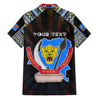 Personalized DR Congo Roots Family Matching Summer Maxi Dress and Hawaiian Shirt African Map in Fingerprint and Tribal Colors