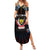 Personalized DR Congo Roots Family Matching Summer Maxi Dress and Hawaiian Shirt African Map in Fingerprint and Tribal Colors