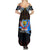 Personalized DR Congo Roots Family Matching Summer Maxi Dress and Hawaiian Shirt African Map in Fingerprint and Tribal Colors
