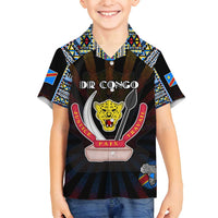 Personalized DR Congo Roots Family Matching Summer Maxi Dress and Hawaiian Shirt African Map in Fingerprint and Tribal Colors
