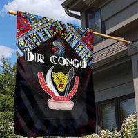 DR Congo Roots Garden Flag African Map in Fingerprint and Tribal Colors