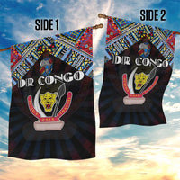 DR Congo Roots Garden Flag African Map in Fingerprint and Tribal Colors