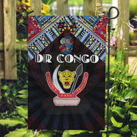 DR Congo Roots Garden Flag African Map in Fingerprint and Tribal Colors