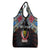 DR Congo Roots Grocery Bag African Map in Fingerprint and Tribal Colors