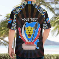 Personalized DR Congo Roots Hawaiian Shirt African Map in Fingerprint and Tribal Colors