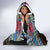 DR Congo Roots Hooded Blanket African Map in Fingerprint and Tribal Colors