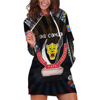 Personalized DR Congo Roots Hoodie Dress African Map in Fingerprint and Tribal Colors