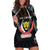 Personalized DR Congo Roots Hoodie Dress African Map in Fingerprint and Tribal Colors