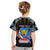 Personalized DR Congo Roots Kid T Shirt African Map in Fingerprint and Tribal Colors