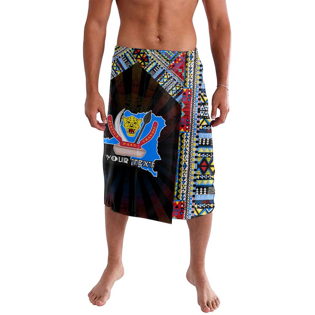 Personalized DR Congo Roots Lavalava African Map in Fingerprint and Tribal Colors