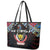 DR Congo Roots Leather Tote Bag African Map in Fingerprint and Tribal Colors