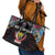 DR Congo Roots Leather Tote Bag African Map in Fingerprint and Tribal Colors