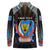 Personalized DR Congo Roots Long Sleeve Polo Shirt African Map in Fingerprint and Tribal Colors