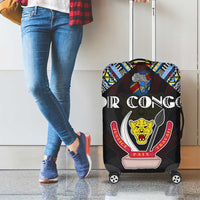 DR Congo Roots Luggage Cover African Map in Fingerprint and Tribal Colors
