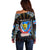 Personalized DR Congo Roots Off Shoulder Sweater African Map in Fingerprint and Tribal Colors