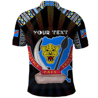 Personalized DR Congo Roots Polo Shirt African Map in Fingerprint and Tribal Colors