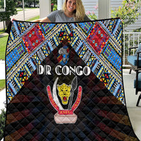 DR Congo Roots Quilt African Map in Fingerprint and Tribal Colors