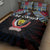 DR Congo Roots Quilt Bed Set African Map in Fingerprint and Tribal Colors