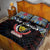 DR Congo Roots Quilt Bed Set African Map in Fingerprint and Tribal Colors