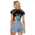 Personalized DR Congo Roots Raglan Cropped T Shirt African Map in Fingerprint and Tribal Colors