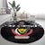 DR Congo Roots Round Carpet African Map in Fingerprint and Tribal Colors