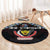DR Congo Roots Round Carpet African Map in Fingerprint and Tribal Colors
