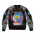 Personalized DR Congo Roots Sleeve Zip Bomber Jacket African Map in Fingerprint and Tribal Colors