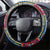 DR Congo Roots Steering Wheel Cover African Map in Fingerprint and Tribal Colors