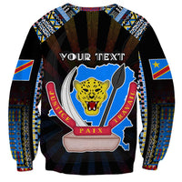 Personalized DR Congo Roots Sweatshirt African Map in Fingerprint and Tribal Colors