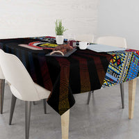 DR Congo Roots Tablecloth African Map in Fingerprint and Tribal Colors