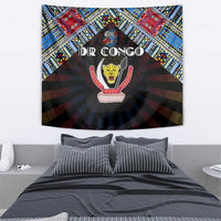 DR Congo Roots Tapestry African Map in Fingerprint and Tribal Colors