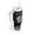 DR Congo Roots Tumbler With Handle African Map in Fingerprint and Tribal Colors