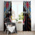 DR Congo Roots Window Curtain African Map in Fingerprint and Tribal Colors