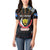 Personalized DR Congo Roots Women Polo Shirt African Map in Fingerprint and Tribal Colors