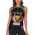 Personalized DR Congo Roots Women Sleeveless Polo Shirt African Map in Fingerprint and Tribal Colors