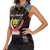 Personalized DR Congo Roots Women Sleeveless Polo Shirt African Map in Fingerprint and Tribal Colors